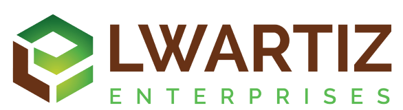 alt=’Logo of Lwartiz Enterprises with a stylized green and brown cube and the company name in bold letters.’, aria-hidden=’true’